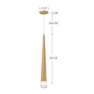 Kuzco Lighting - 401215BG-LED - LED Pendant - Mina - Brushed Gold