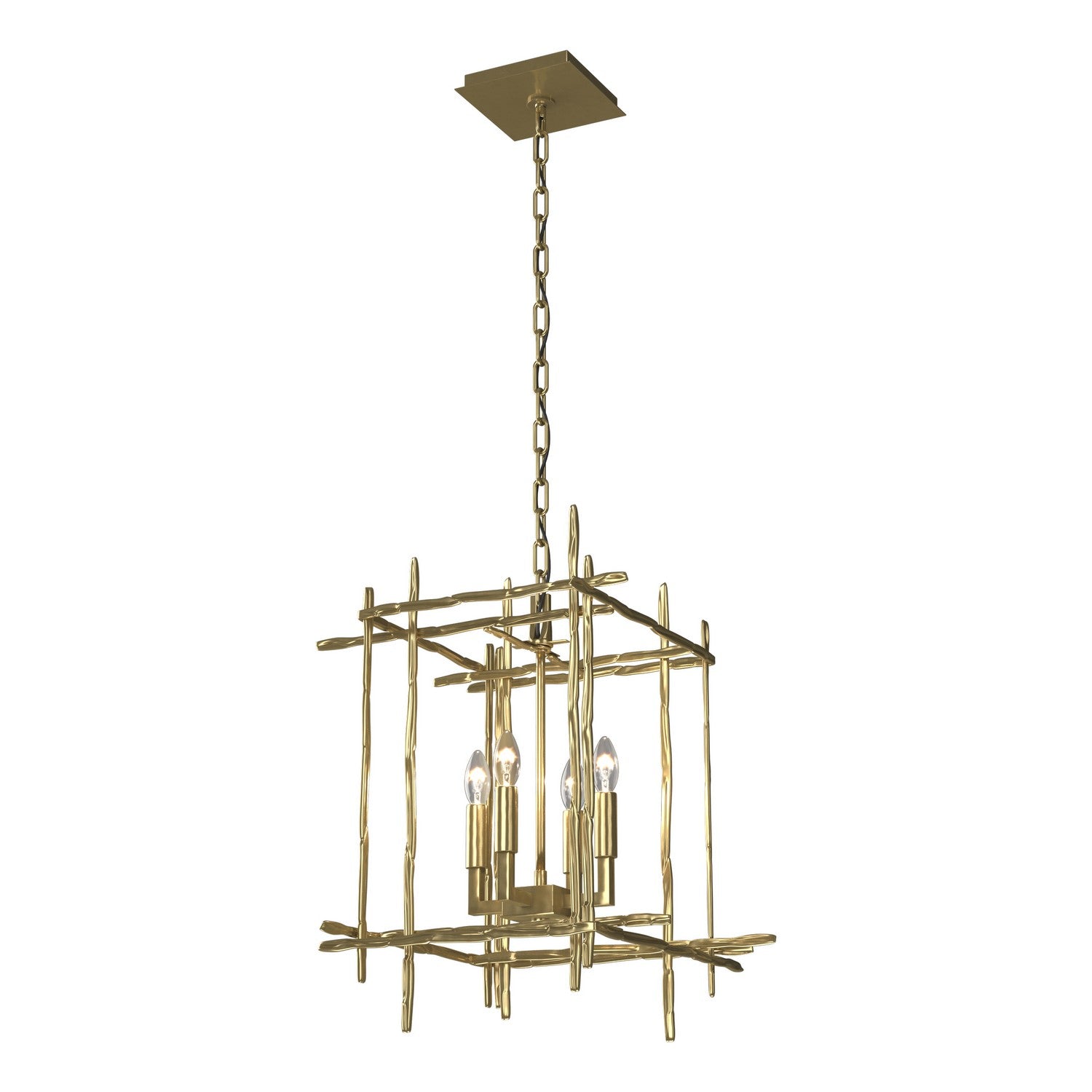 Hubbardton Forge - 101315-SKT-86 - Four Light Chandelier - Tura - Modern Brass