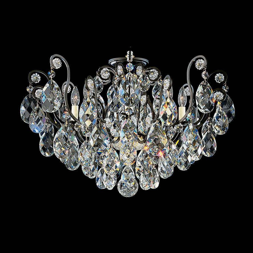 Schonbek - 3785-51 - Eight Light Semi-Flush Mount - Renaissance - Black