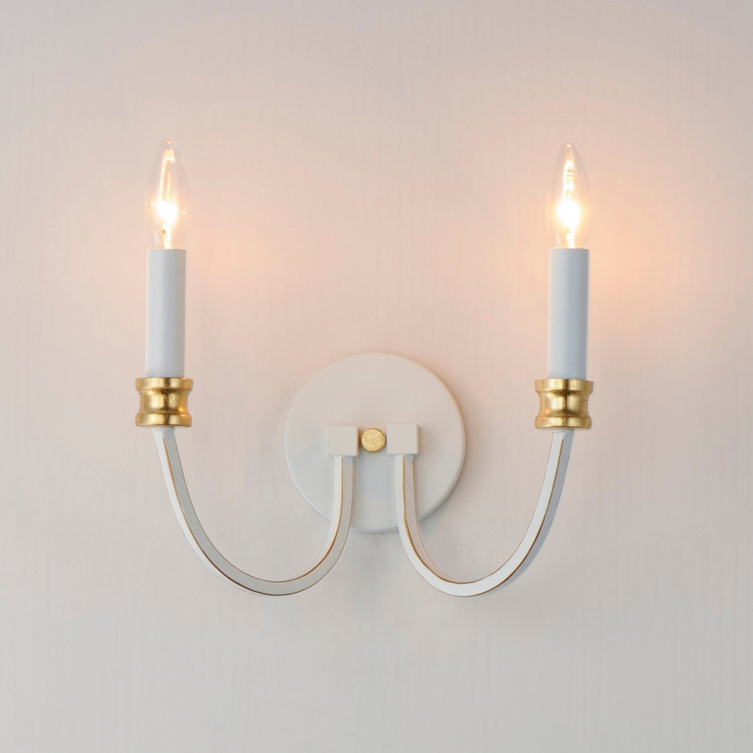 Maxim - 11372WWTGL - Two Light Wall Sconce - Charlton - Weathered White/Gold Leaf