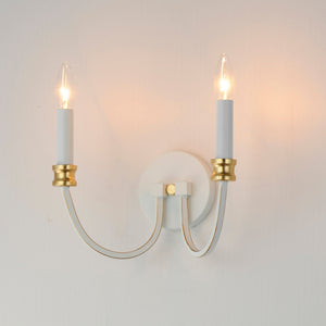 Maxim - 11372WWTGL - Two Light Wall Sconce - Charlton - Weathered White/Gold Leaf