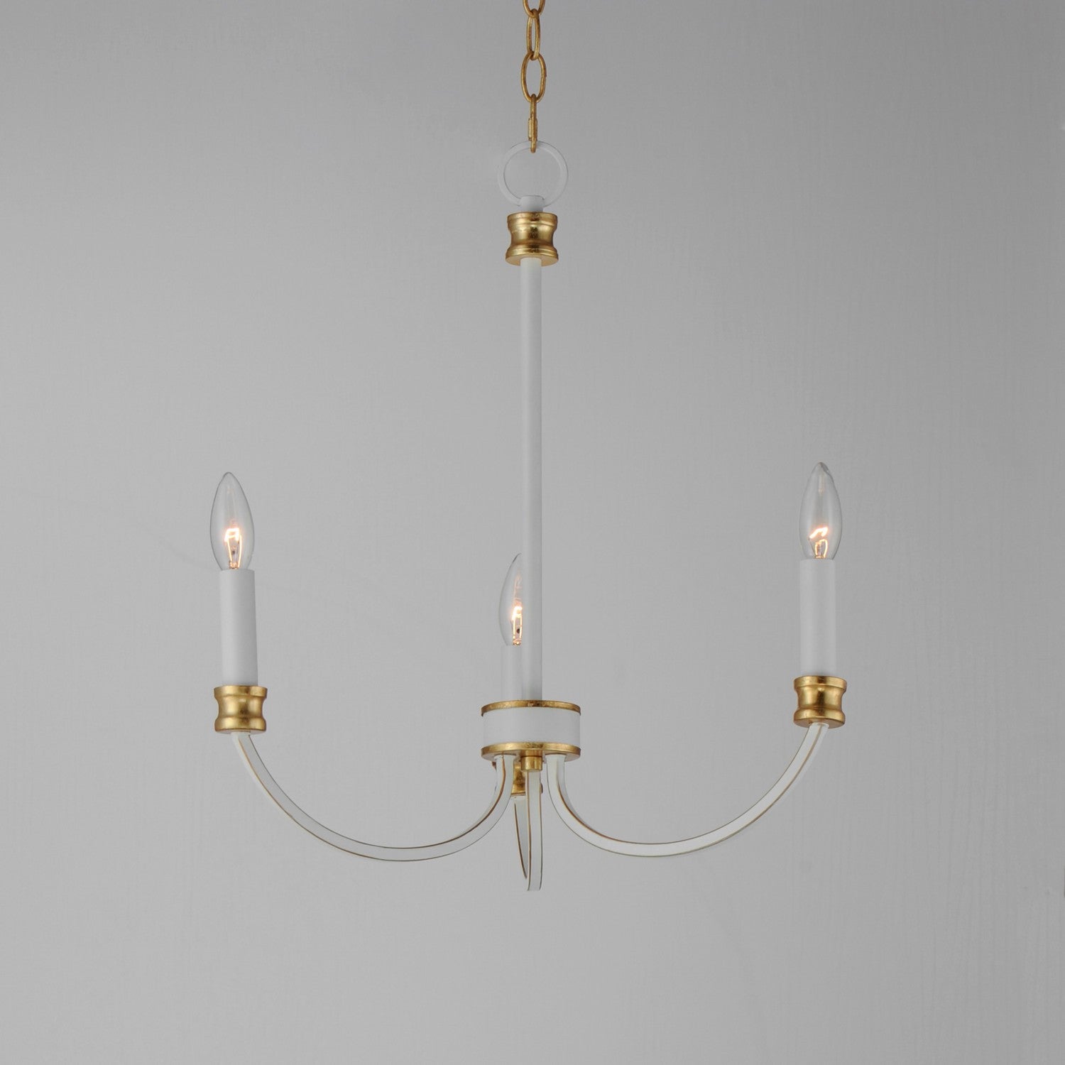 Maxim - 11373WWTGL - Three Light Chandelier - Charlton - Weathered White/Gold Leaf