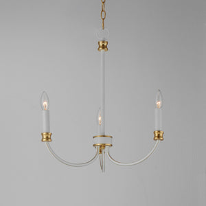 Maxim - 11373WWTGL - Three Light Chandelier - Charlton - Weathered White/Gold Leaf