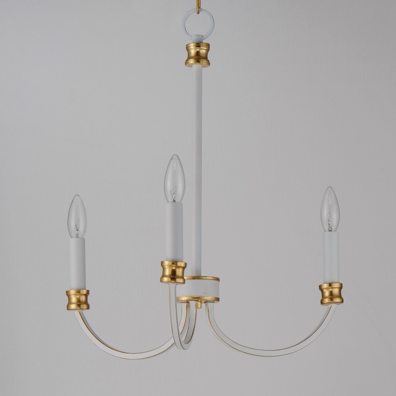 Maxim - 11373WWTGL - Three Light Chandelier - Charlton - Weathered White/Gold Leaf