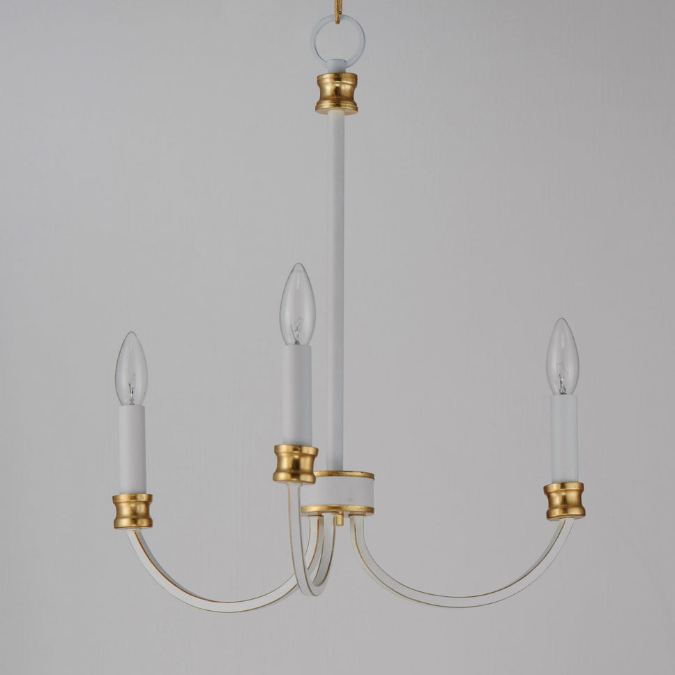 Maxim - 11373WWTGL - Three Light Chandelier - Charlton - Weathered White/Gold Leaf