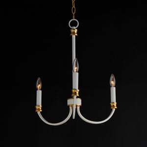 Maxim - 11373WWTGL - Three Light Chandelier - Charlton - Weathered White/Gold Leaf