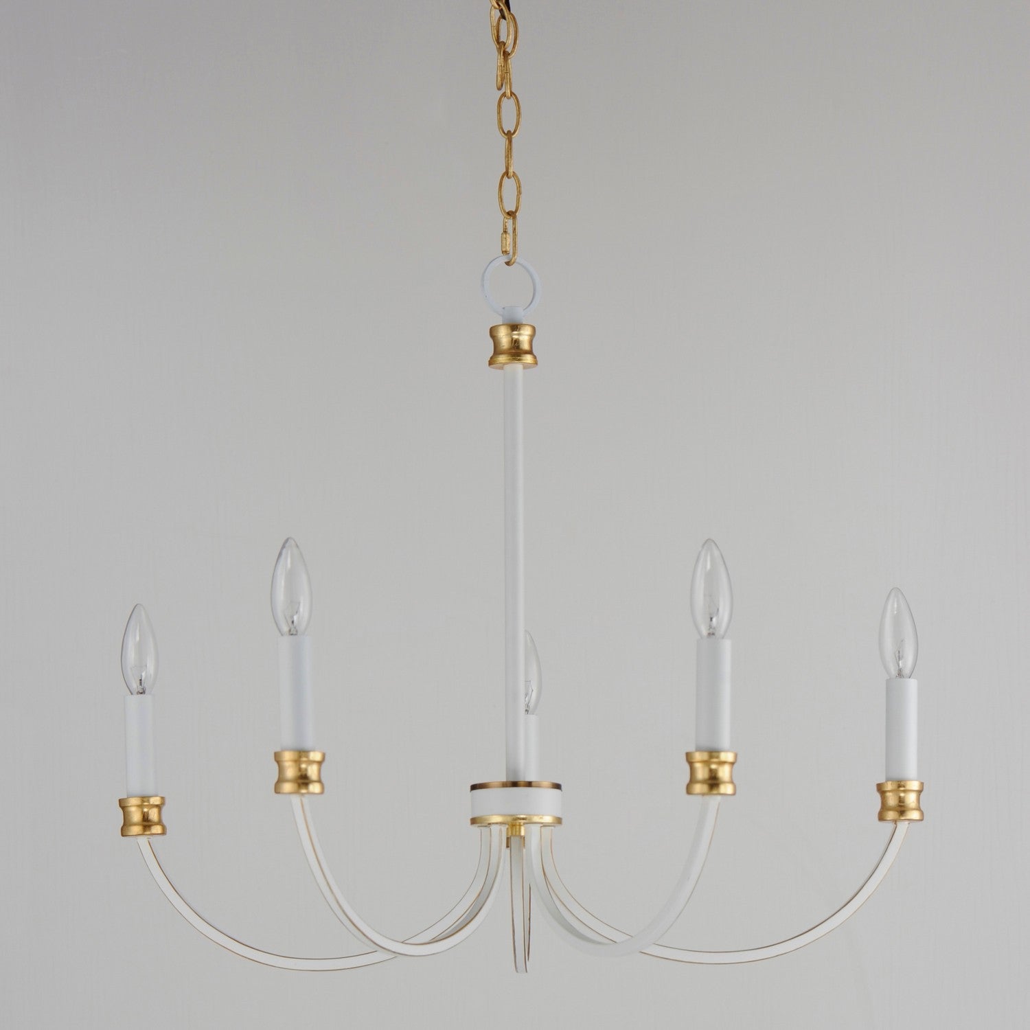 Maxim - 11375WWTGL - Five Light Chandelier - Charlton - Weathered White/Gold Leaf