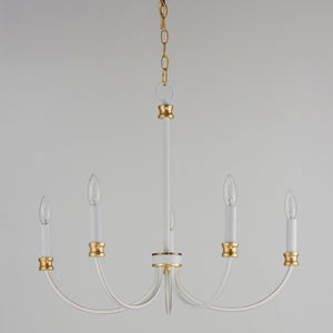 Maxim - 11375WWTGL - Five Light Chandelier - Charlton - Weathered White/Gold Leaf