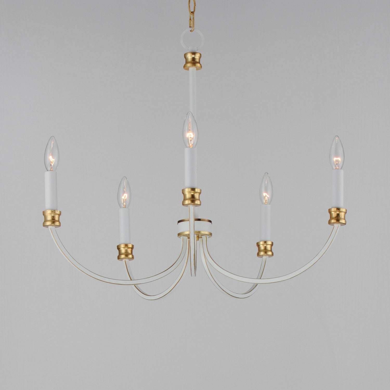 Maxim - 11375WWTGL - Five Light Chandelier - Charlton - Weathered White/Gold Leaf