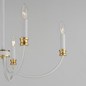 Maxim - 11375WWTGL - Five Light Chandelier - Charlton - Weathered White/Gold Leaf