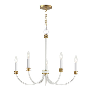 Maxim - 11375WWTGL - Five Light Chandelier - Charlton - Weathered White/Gold Leaf