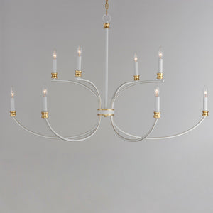 Maxim - 11378WWTGL - Eight Light Chandelier - Charlton - Weathered White/Gold Leaf