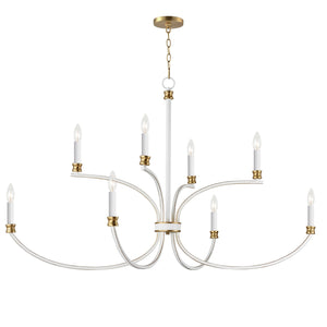 Maxim - 11378WWTGL - Eight Light Chandelier - Charlton - Weathered White/Gold Leaf