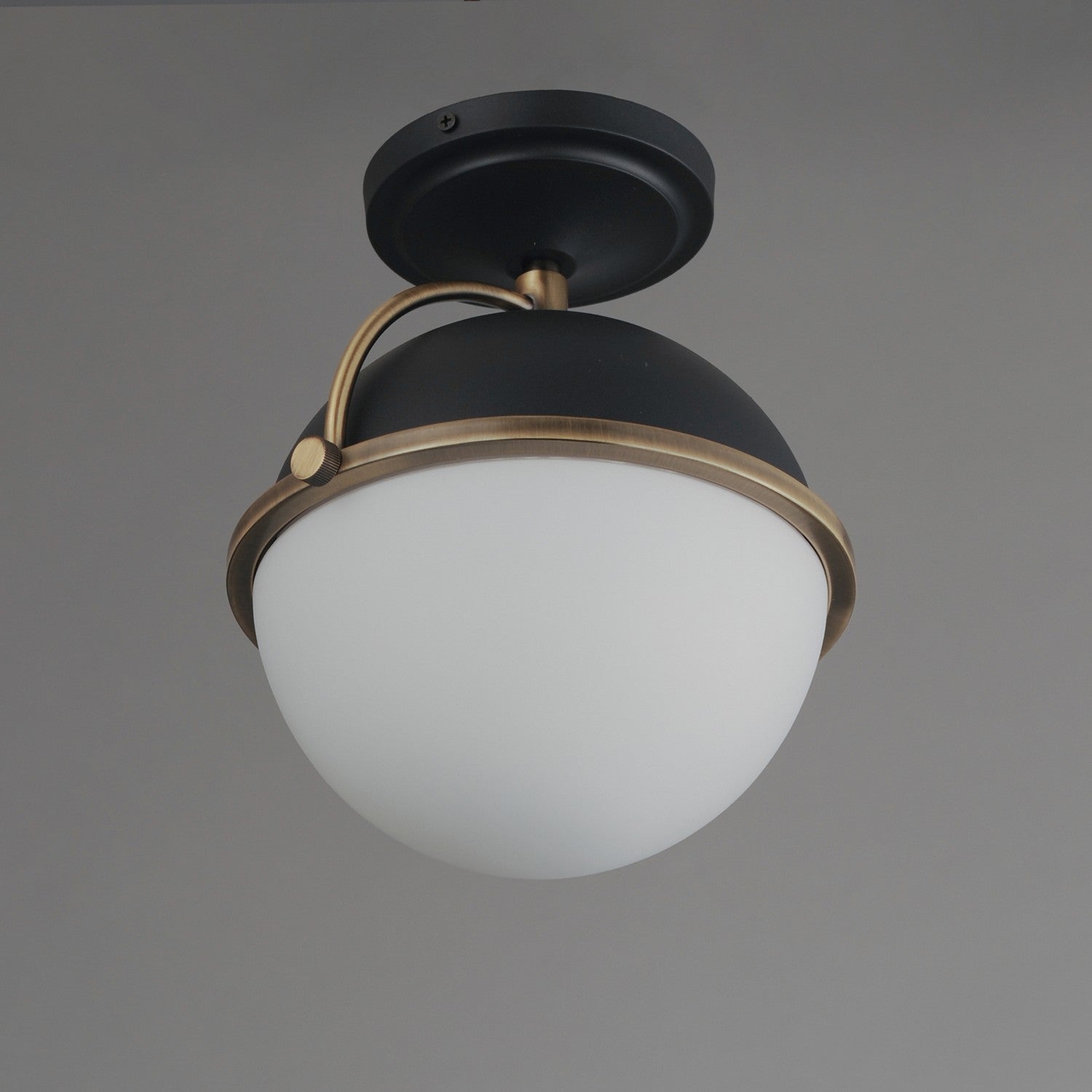 Maxim - 12410SWBKWBR - One Light Semi Flush Mount - Duke - Black/Weathered Brass