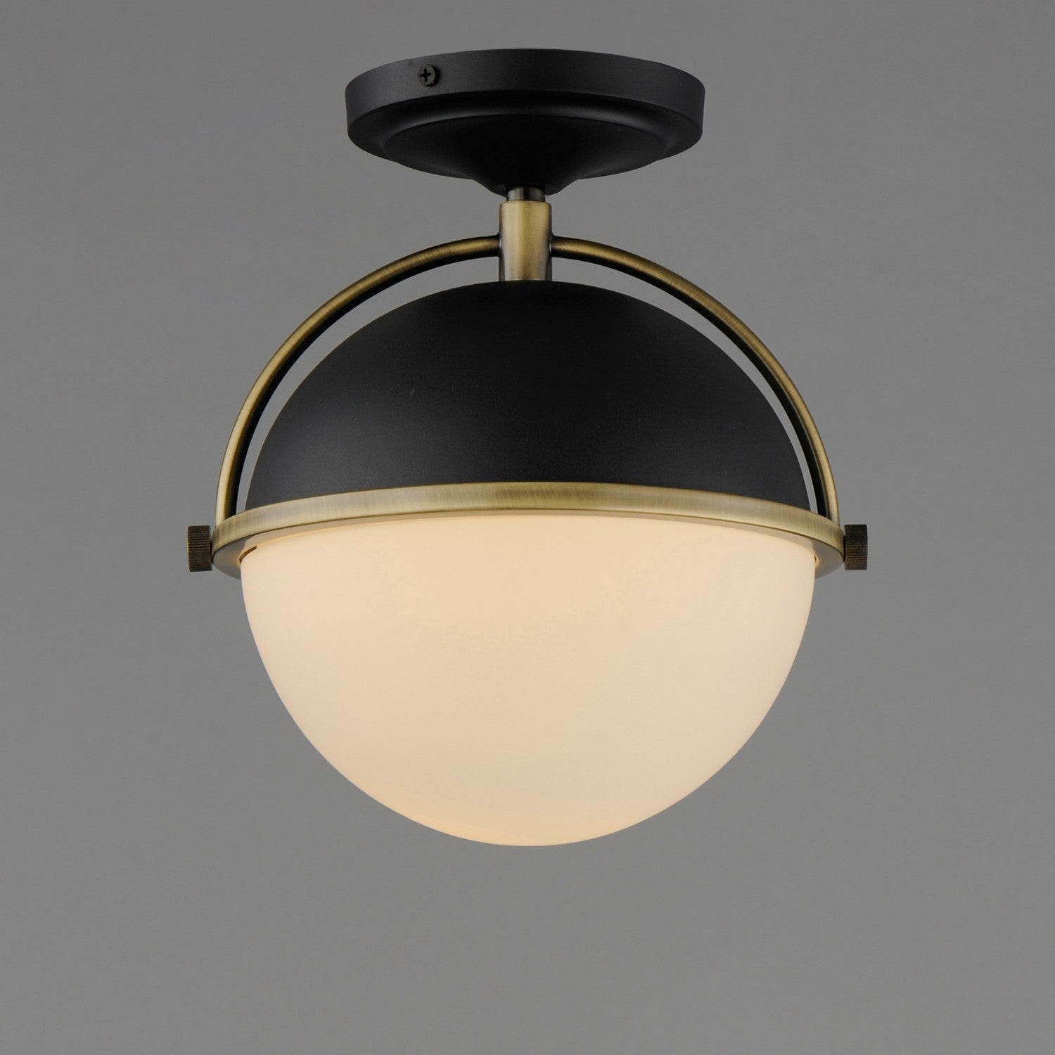 Maxim - 12410SWBKWBR - One Light Semi Flush Mount - Duke - Black/Weathered Brass