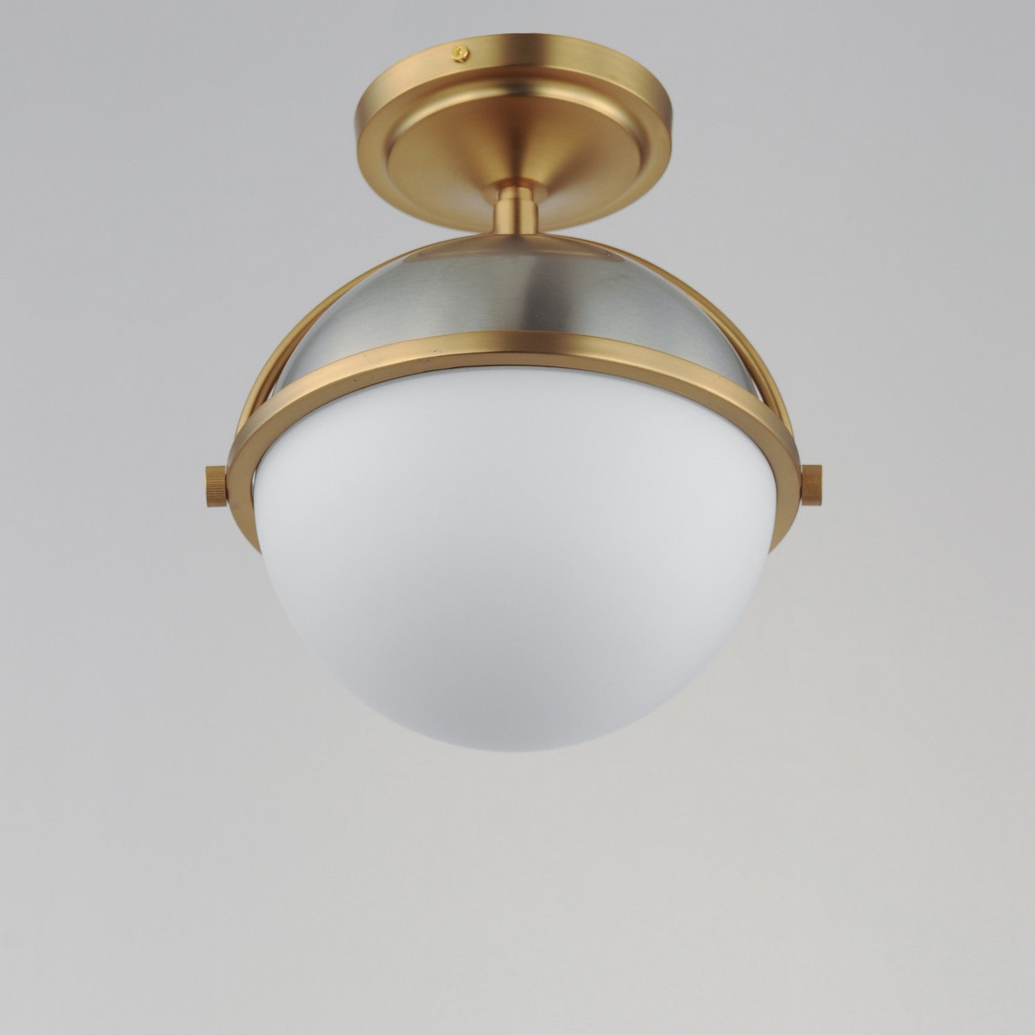 Maxim - 12410SWSNSBR - One Light Semi Flush Mount - Duke - Satin Nickel / Satin Brass