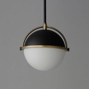 Maxim - 12411SWBKWBR - One Light Pendant - Duke - Black/Weathered Brass