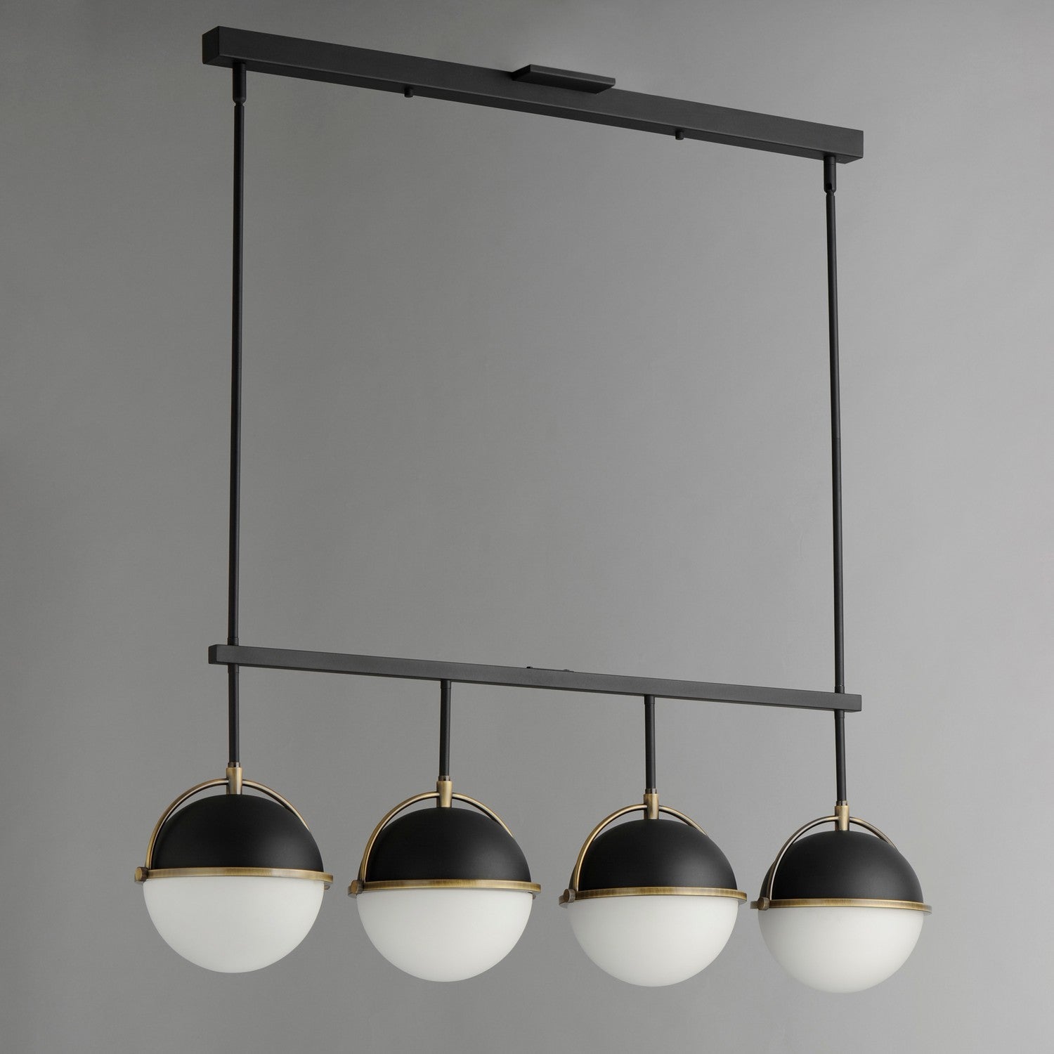 Maxim - 12414SWBKWBR - Four Light Linear Pendant - Duke - Black/Weathered Brass