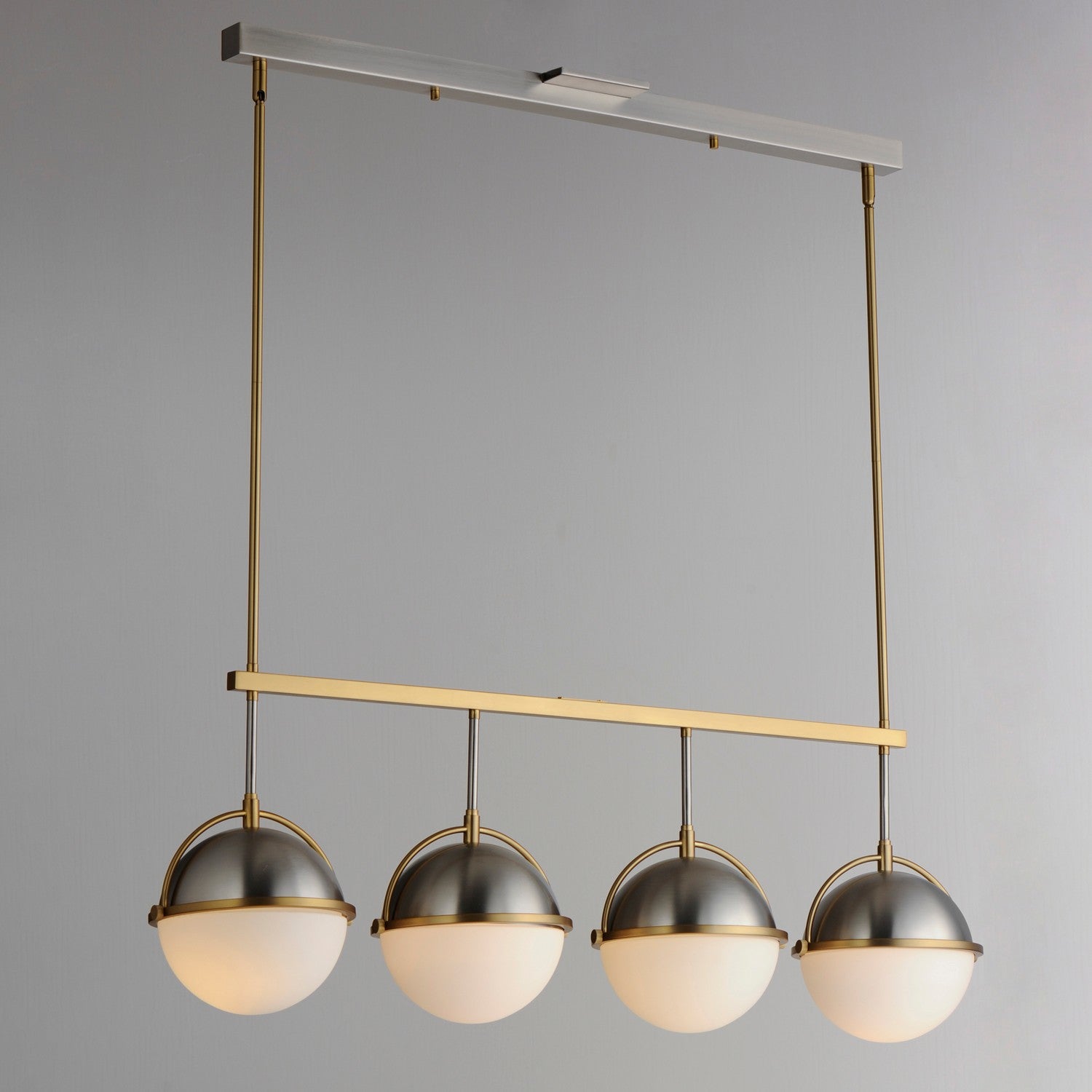 Maxim - 12414SWSNSBR - Four Light Linear Pendant - Duke - Satin Nickel / Satin Brass