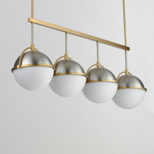 Maxim - 12414SWSNSBR - Four Light Linear Pendant - Duke - Satin Nickel / Satin Brass