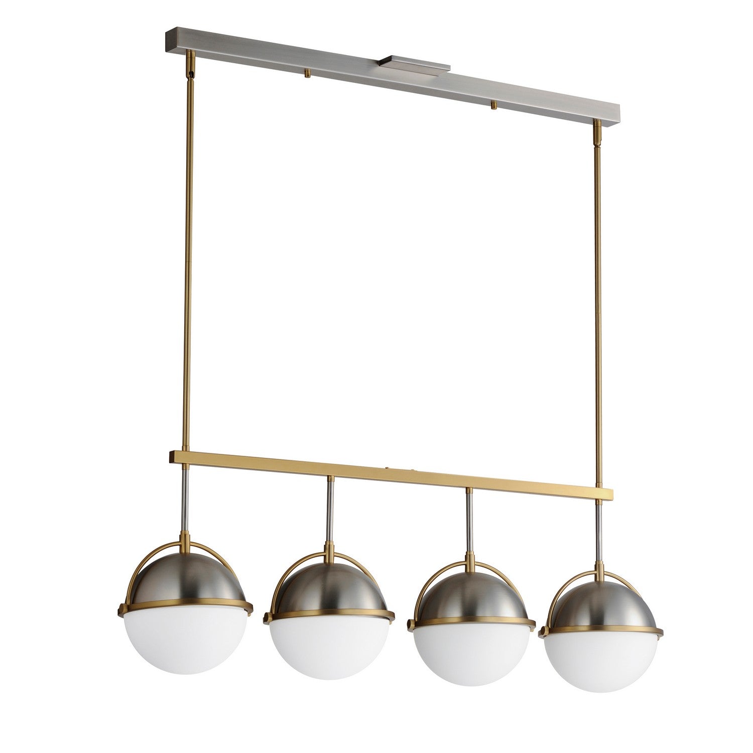 Maxim - 12414SWSNSBR - Four Light Linear Pendant - Duke - Satin Nickel / Satin Brass