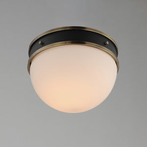 Maxim - 12419SWBKWBR - One Light Flush Mount - Duke - Black/Weathered Brass