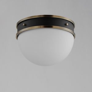 Maxim - 12419SWBKWBR - One Light Flush Mount - Duke - Black/Weathered Brass