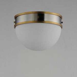 Maxim - 12419SWSNSBR - One Light Flush Mount - Duke - Satin Nickel / Satin Brass