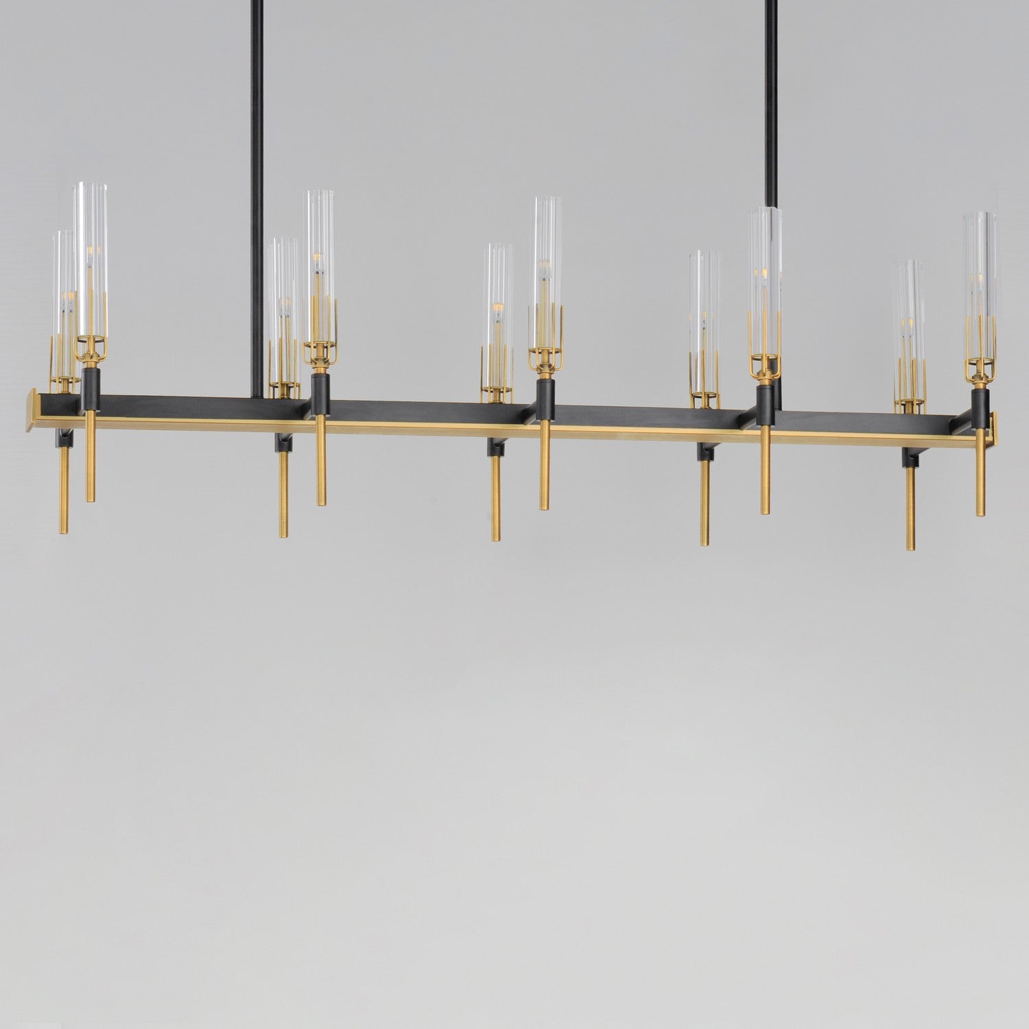 Maxim - 16127CLBKAB - LED Linear Chandelier - Flambeau - Black / Antique Brass