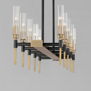 Maxim - 16127CLBKAB - LED Linear Chandelier - Flambeau - Black / Antique Brass