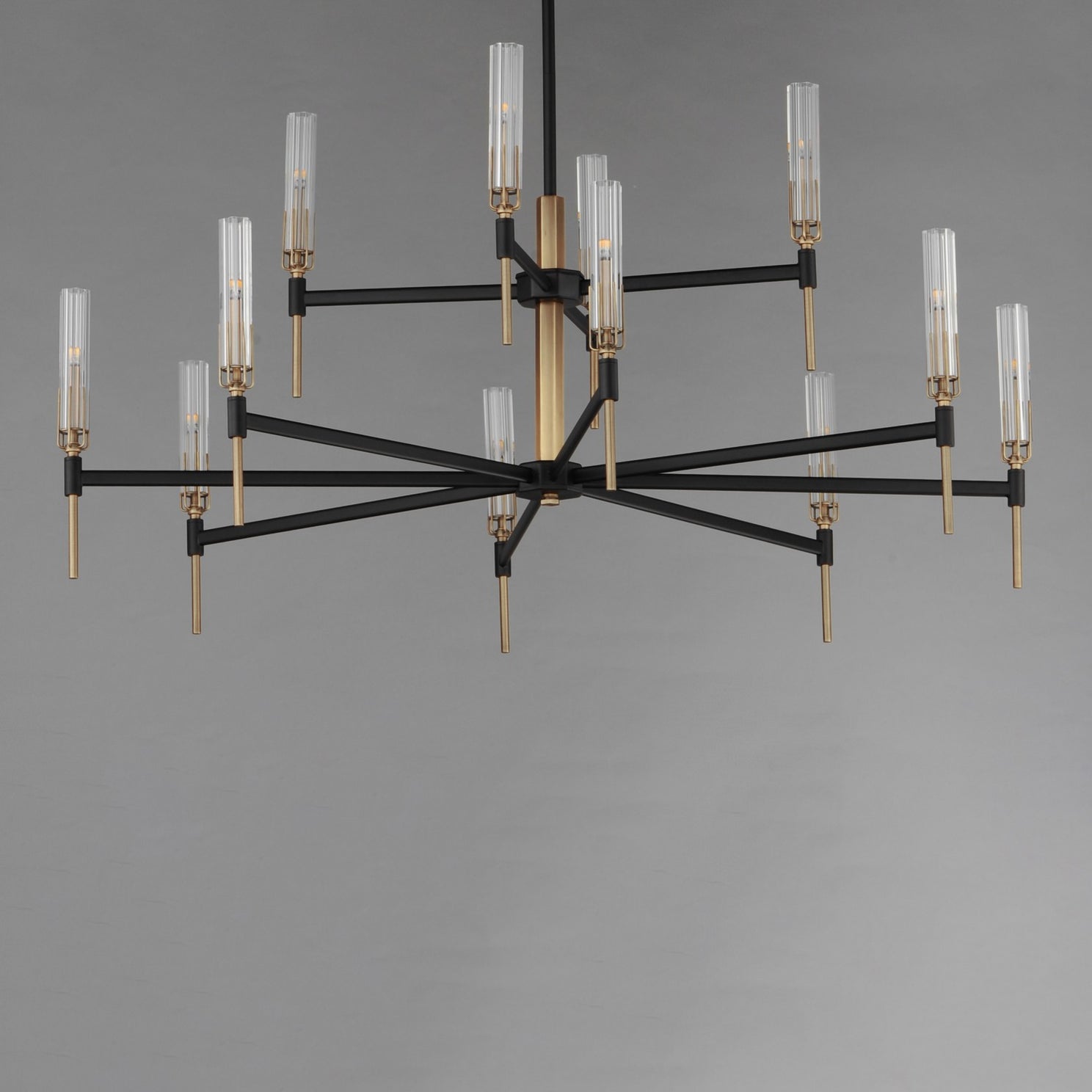 Maxim - 16129CLBKAB - LED Chandelier - Flambeau - Black / Antique Brass