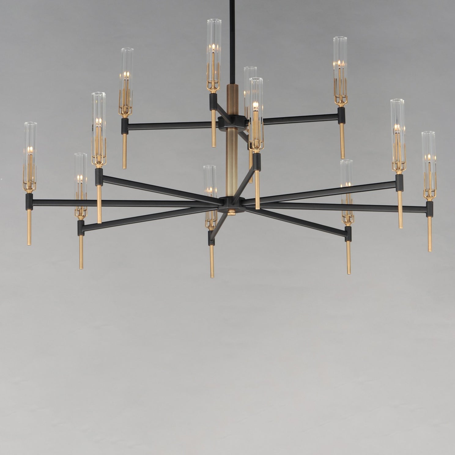 Maxim - 16129CLBKAB - LED Chandelier - Flambeau - Black / Antique Brass