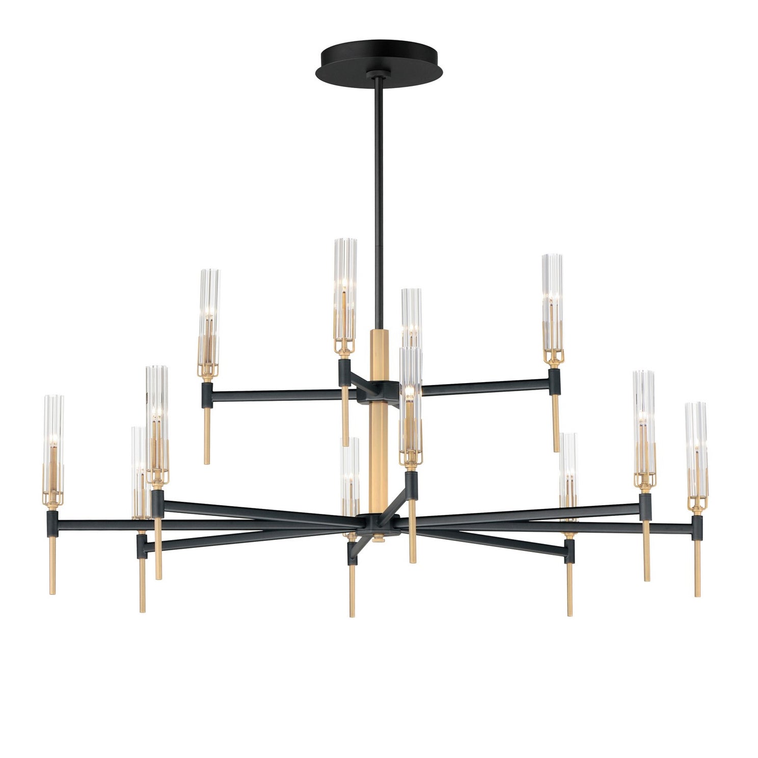 Maxim - 16129CLBKAB - LED Chandelier - Flambeau - Black / Antique Brass