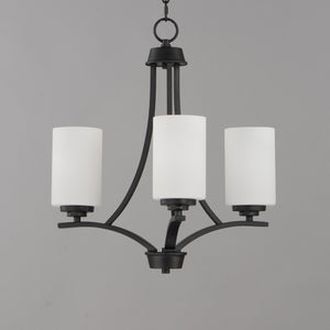 Maxim - 20033SWBK - Three Light Chandelier - Deven - Black