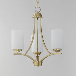 Maxim - 20033SWSBR - Three Light Chandelier - Deven - Satin Brass