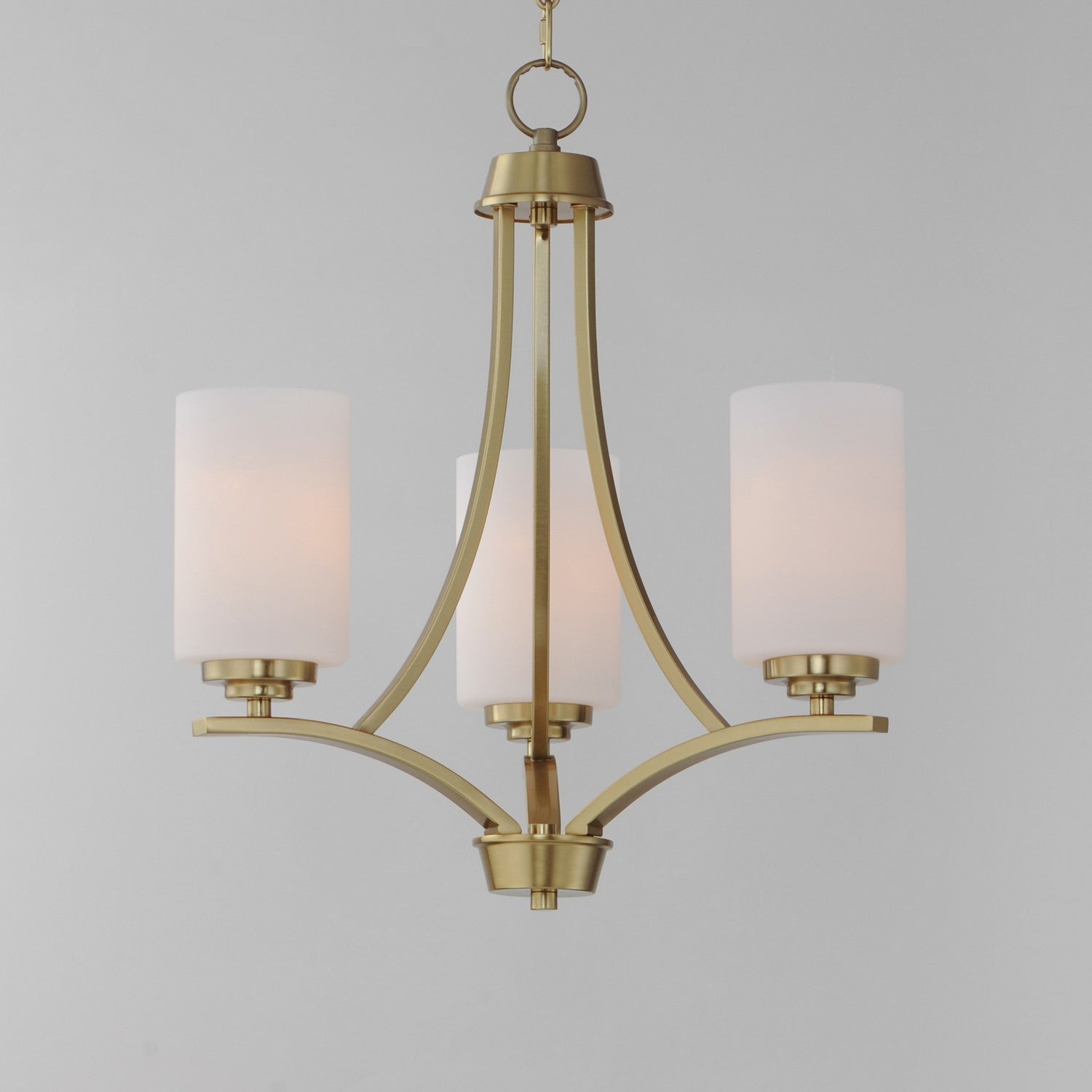 Maxim - 20033SWSBR - Three Light Chandelier - Deven - Satin Brass