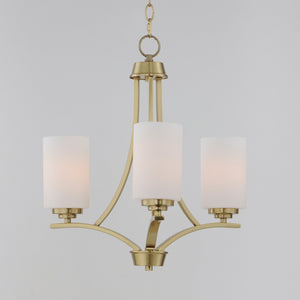 Maxim - 20033SWSBR - Three Light Chandelier - Deven - Satin Brass