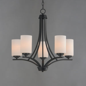 Maxim - 20035SWBK - Five Light Chandelier - Deven - Black