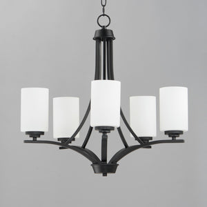 Maxim - 20035SWBK - Five Light Chandelier - Deven - Black