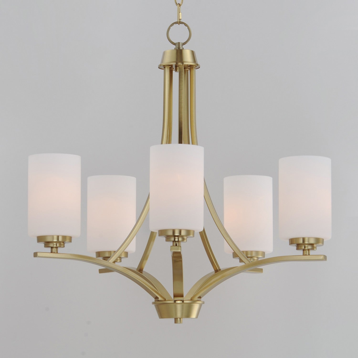 Maxim - 20035SWSBR - Five Light Chandelier - Deven - Satin Brass