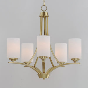 Maxim - 20035SWSBR - Five Light Chandelier - Deven - Satin Brass