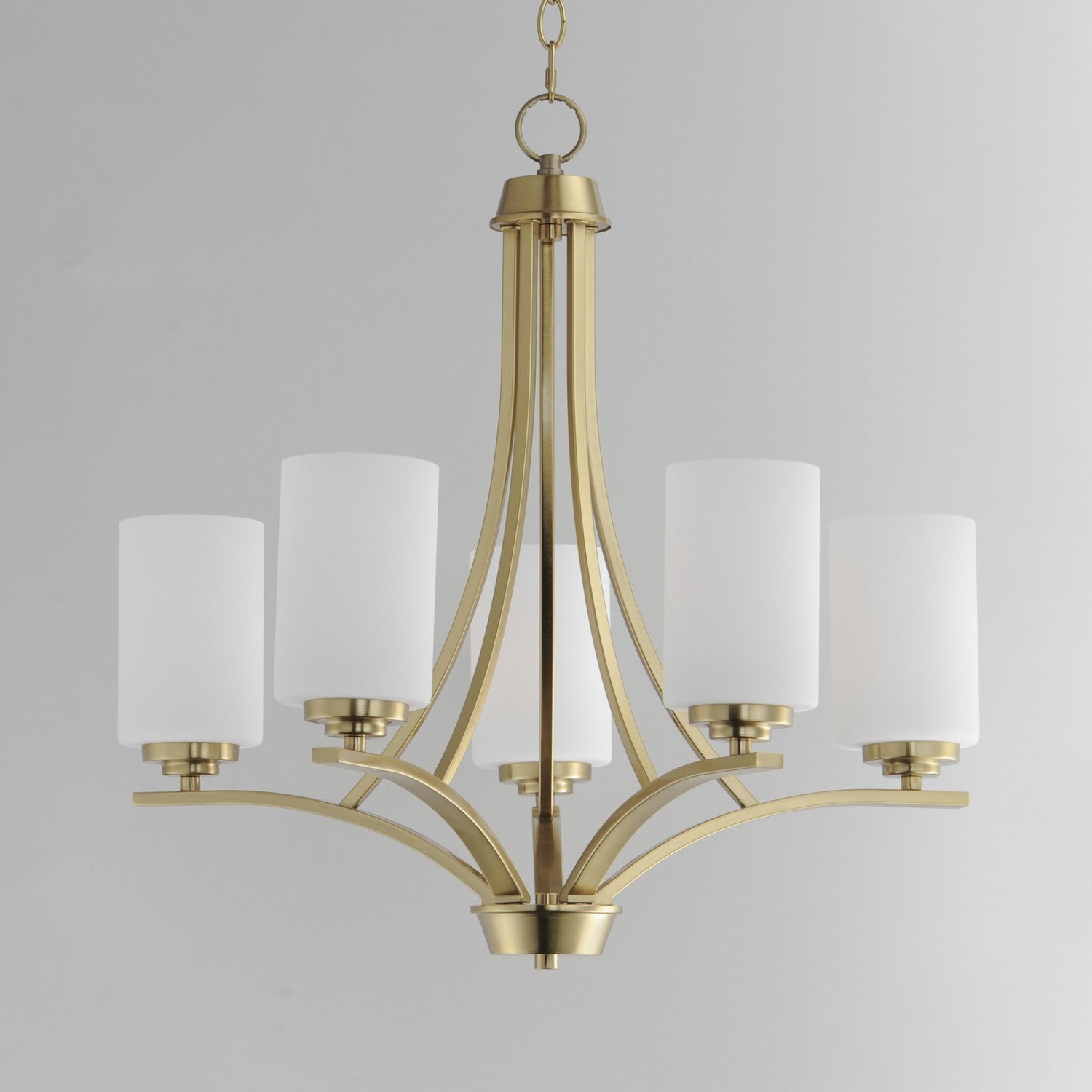 Maxim - 20035SWSBR - Five Light Chandelier - Deven - Satin Brass