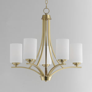 Maxim - 20035SWSBR - Five Light Chandelier - Deven - Satin Brass