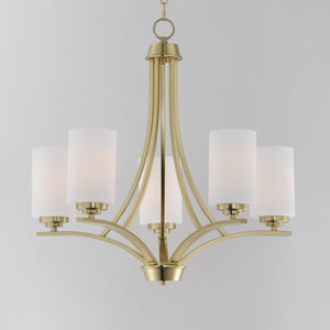 Maxim - 20035SWSBR - Five Light Chandelier - Deven - Satin Brass