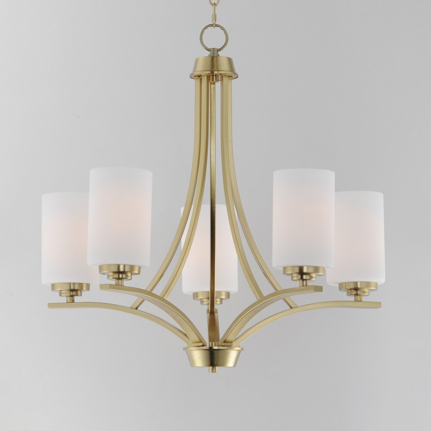 Maxim - 20035SWSBR - Five Light Chandelier - Deven - Satin Brass