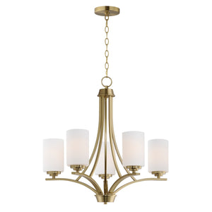 Maxim - 20035SWSBR - Five Light Chandelier - Deven - Satin Brass