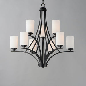 Maxim - 20036SWBK - Nine Light Chandelier - Deven - Black