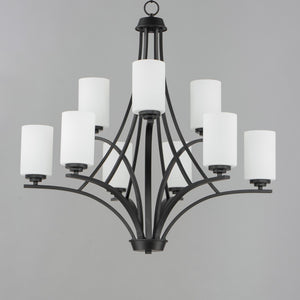 Maxim - 20036SWBK - Nine Light Chandelier - Deven - Black