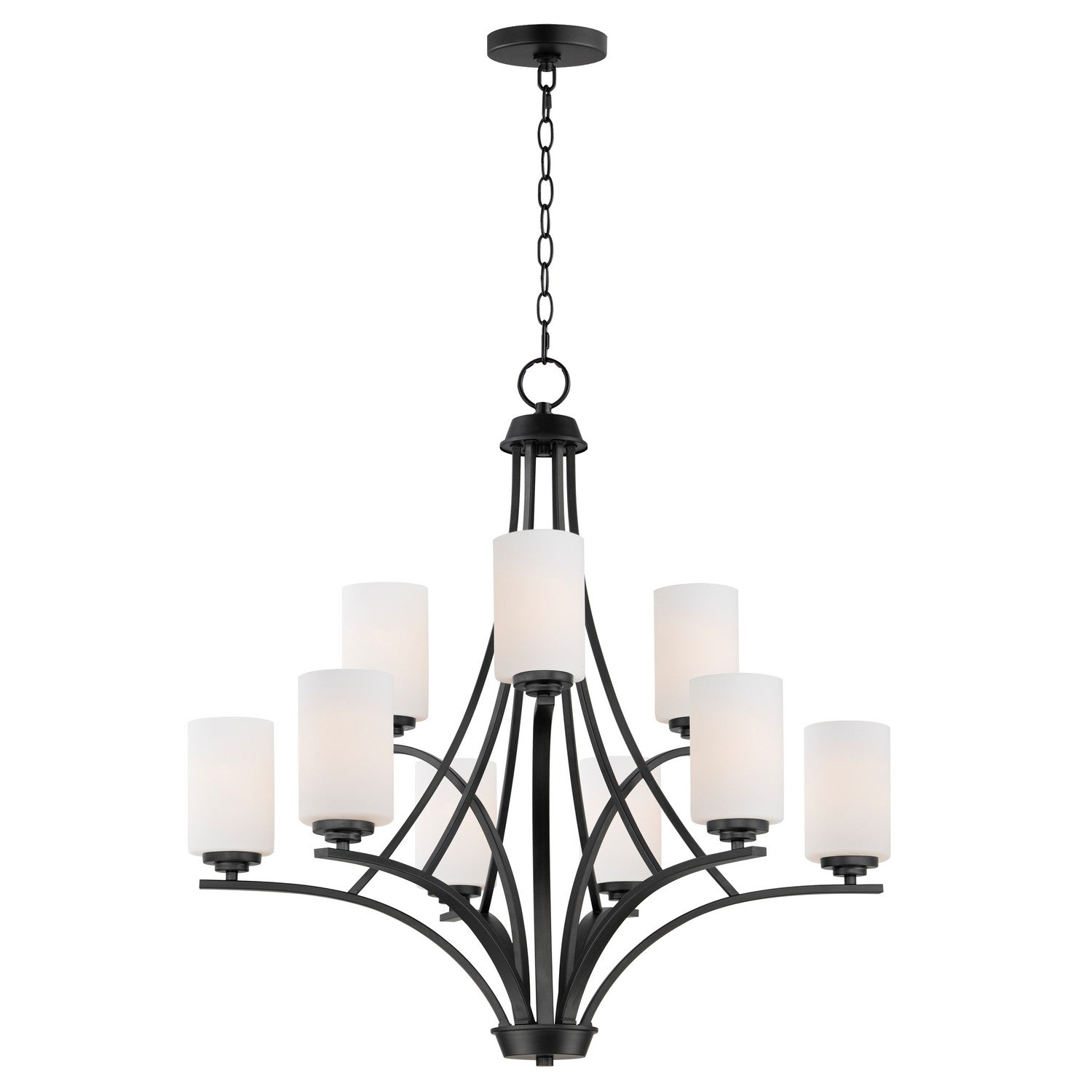 Maxim - 20036SWBK - Nine Light Chandelier - Deven - Black