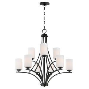 Maxim - 20036SWBK - Nine Light Chandelier - Deven - Black